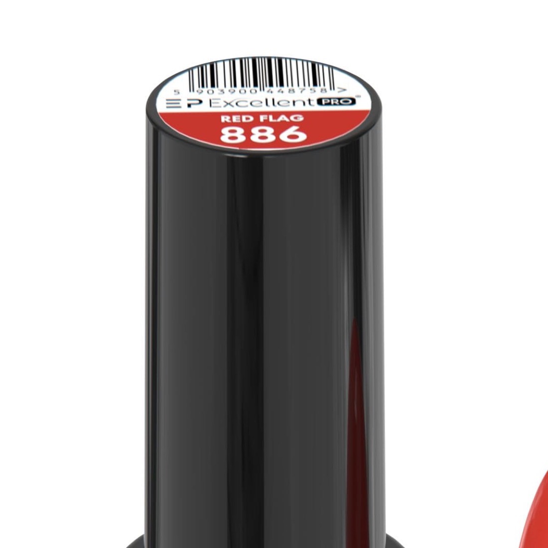 Excellent PRO RED FLAG 886 product label design - colour name, number, logo and barcode