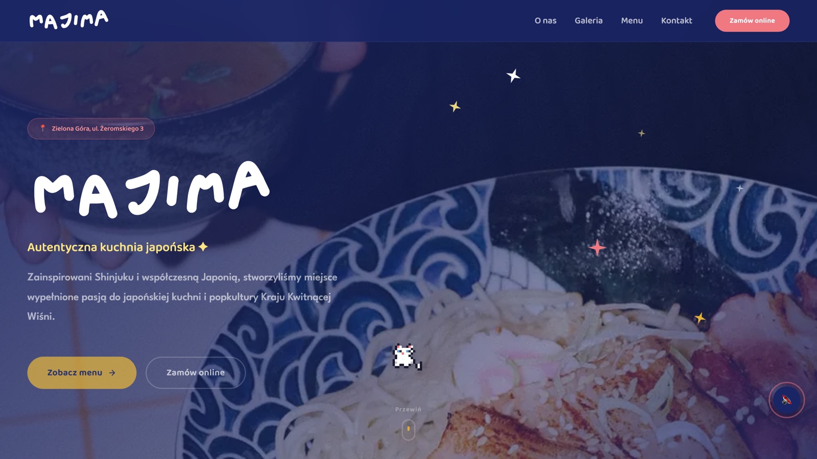 The restauracjamajima.pl website - homepage view