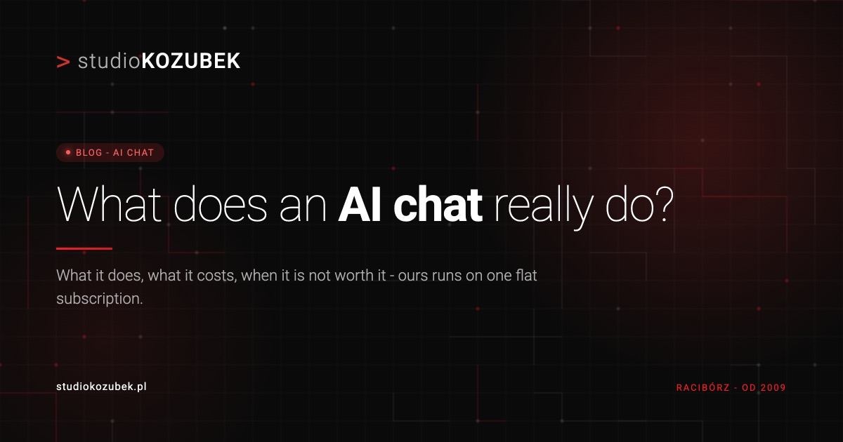 An AI chat on a business website - what it really does and what it costs