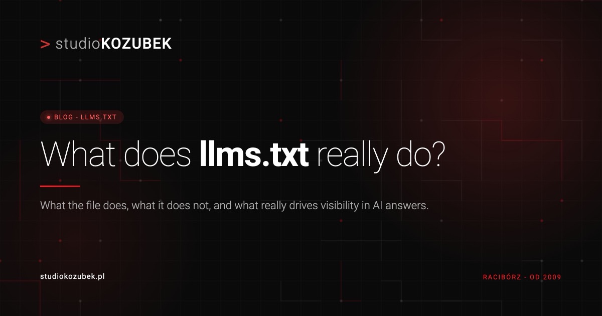 The llms.txt file - how to prepare a site for AI models