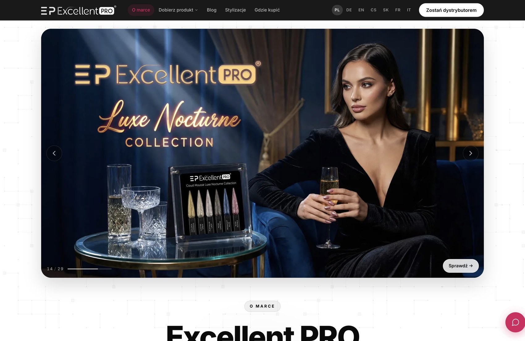 The Excellent PRO brand site on a MacBook screen - excellentpro.net live