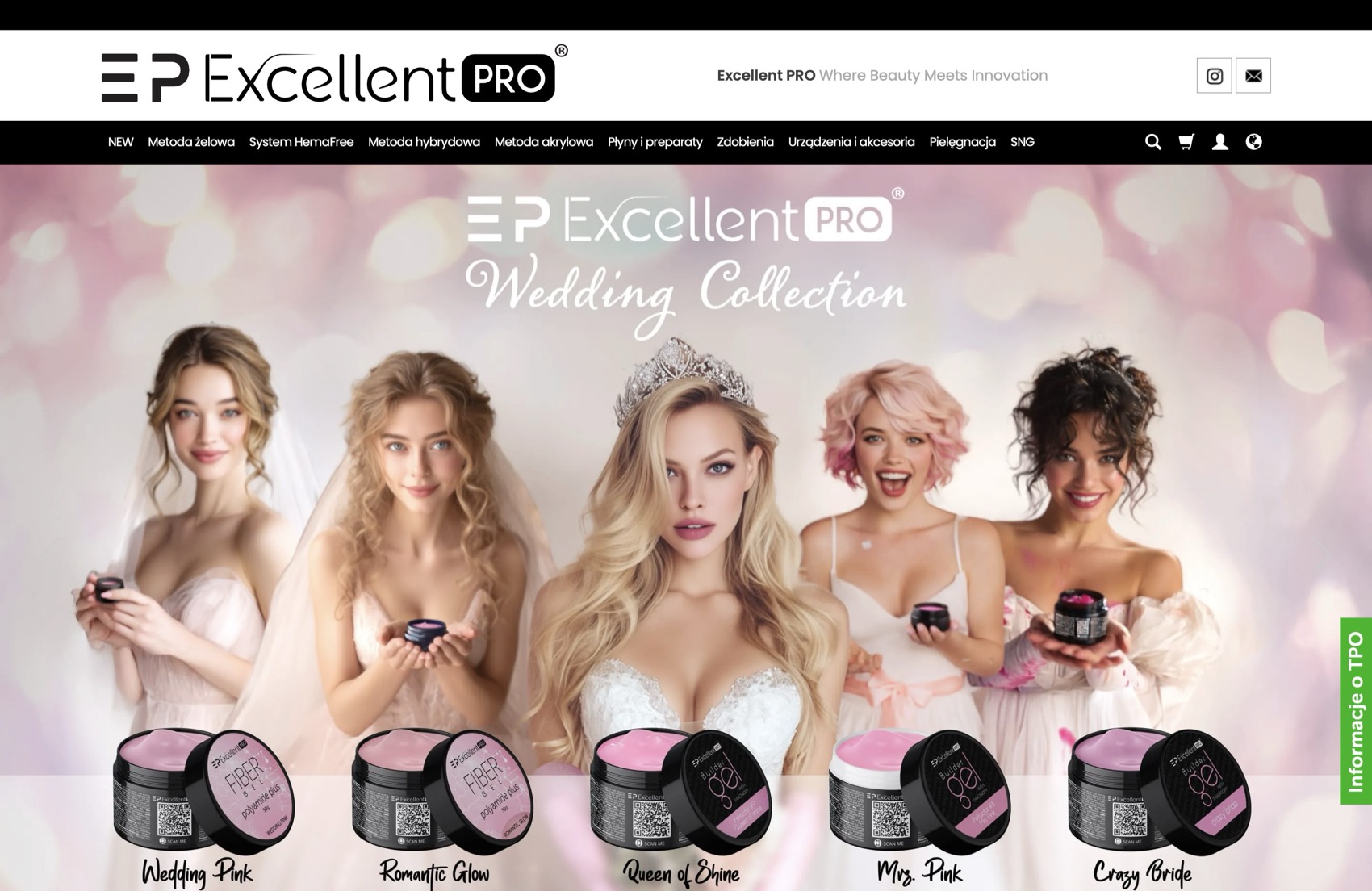 The Excellent PRO B2B system live - shop with the Wedding Collection