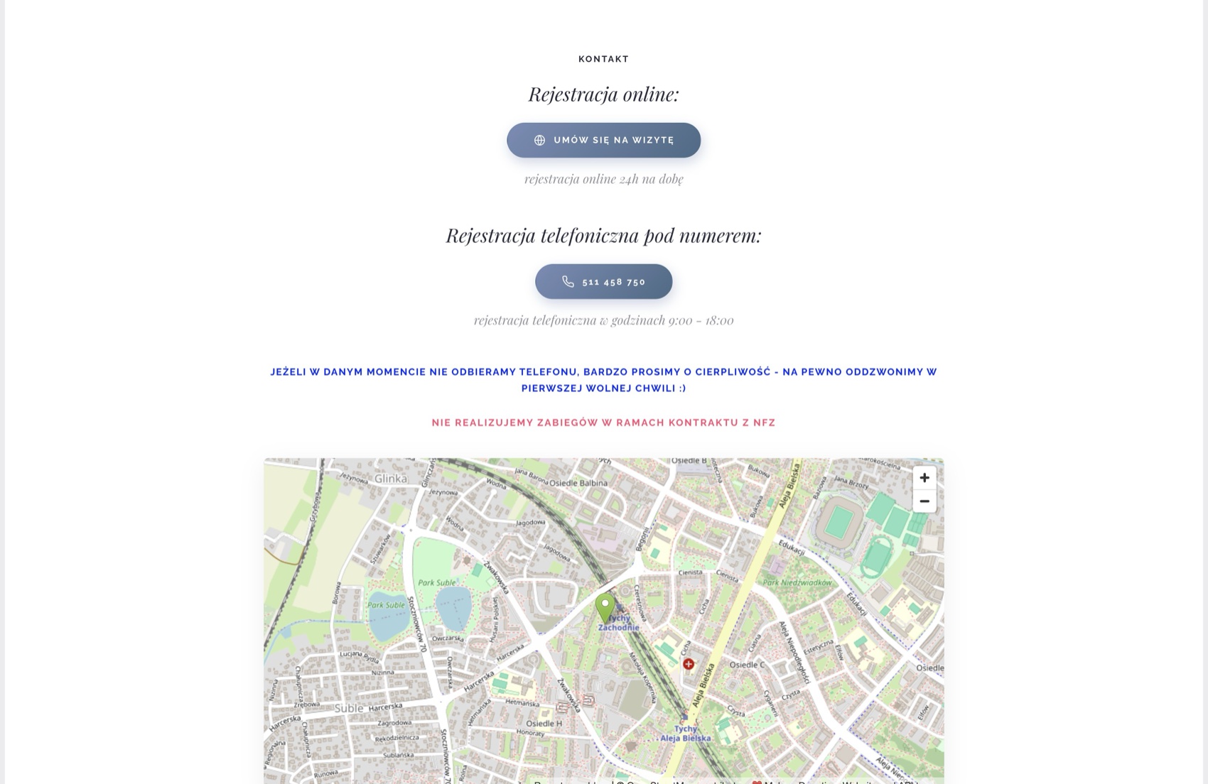 Holistic Rehabilitacja - clinic location on the map and contact details