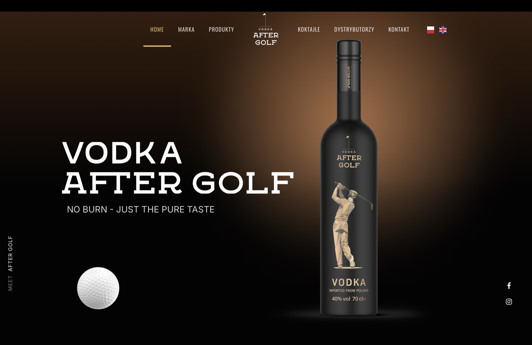 Strona Vodka After Golf na ekranie MacBooka
